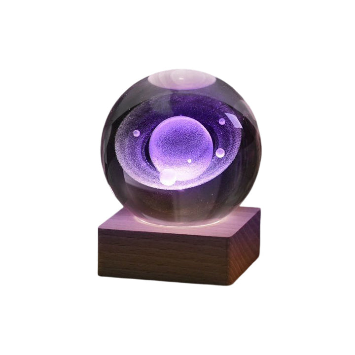 3D Galaxy Crystal Ball Natt Lys Dekor Lampe | Luvikno
