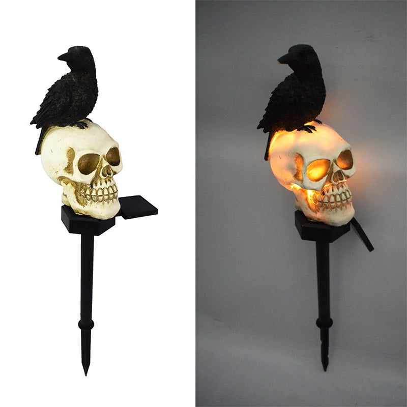 Luvikno | Halloween Solenergisk Hodeskalle Kråke Dekorative Lys