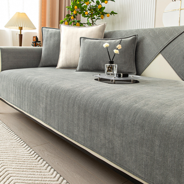 Herringbone Chenille Stoff Møbelbeskytter Sofatrekk | Luvikno