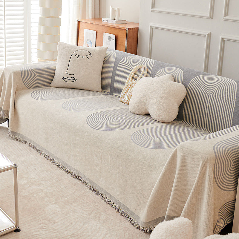 Dobbelsidig Chenille Sofa Dekke | Luvikno