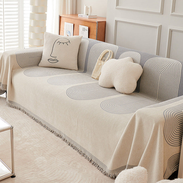 Dobbelsidig Chenille Sofa Dekke | Luvikno