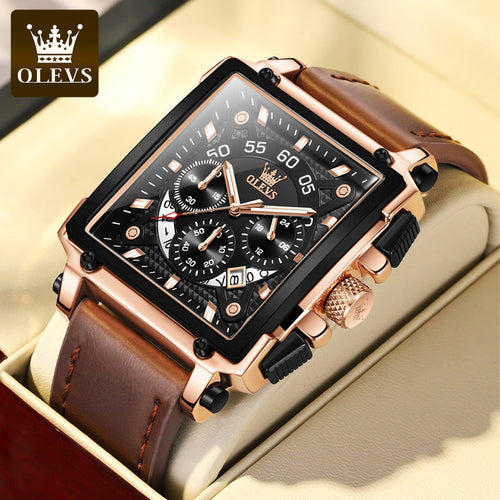 Olevs® Luminous Luxury Square Business Automatic Mechanical Watch | Luvikno