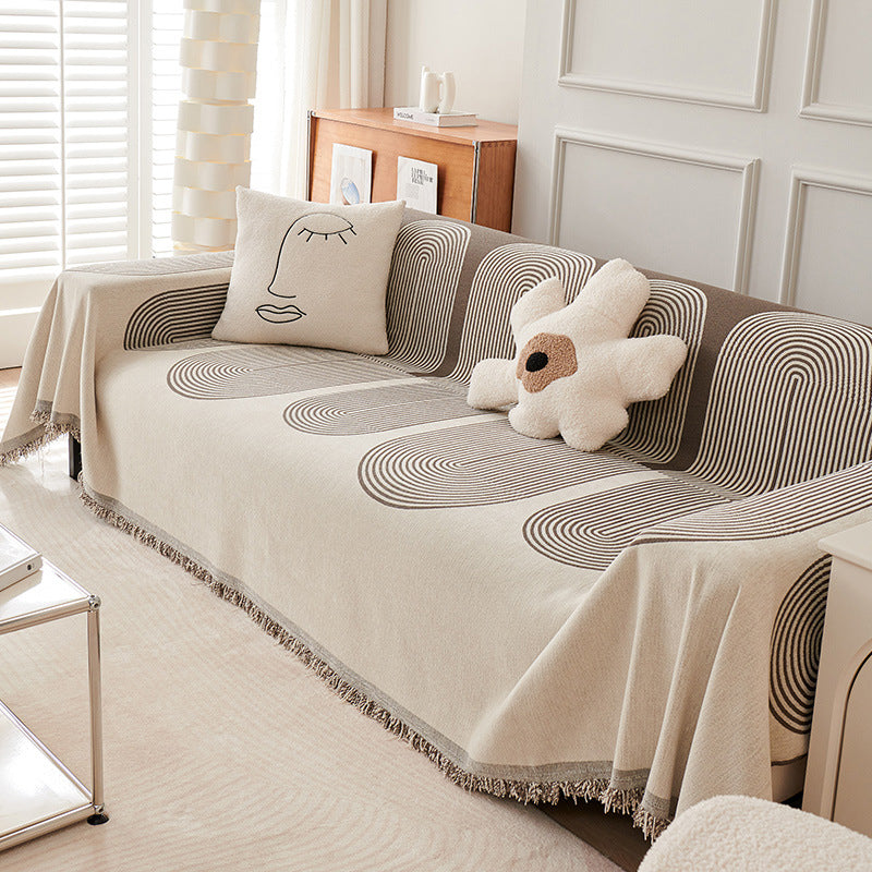 Dobbelsidig Chenille Sofa Dekke | Luvikno