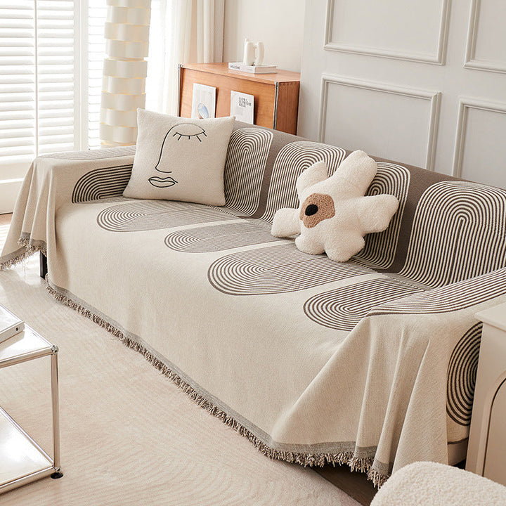 Dobbelsidig Chenille Sofa Dekke | Luvikno
