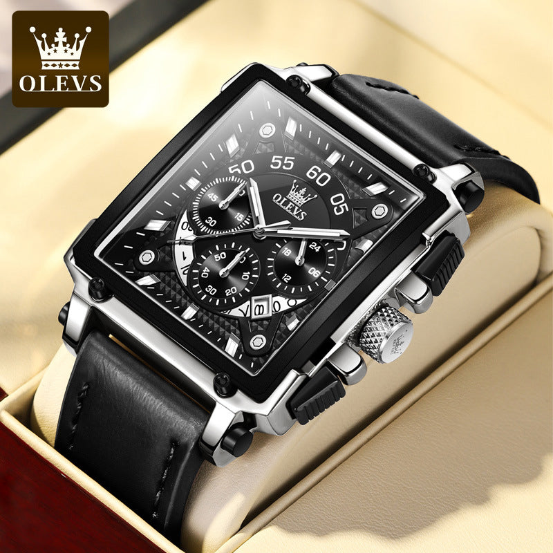 Olevs® Luminous Luxury Square Business Automatic Mechanical Watch | Luvikno