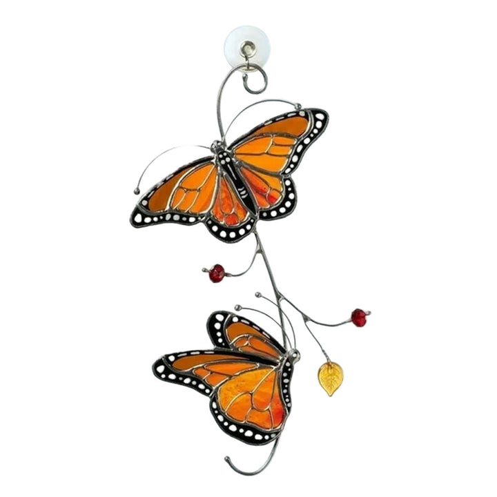 Flekkete Monarch Butterfly Glass Window Decor | Luvikno