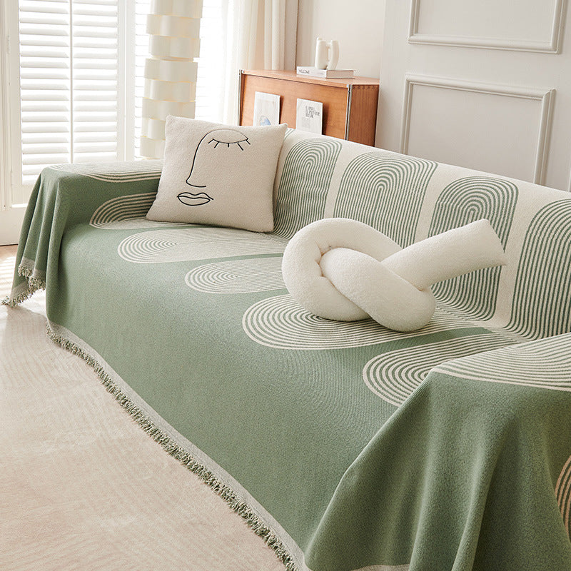 Dobbelsidig Chenille Sofa Dekke | Luvikno