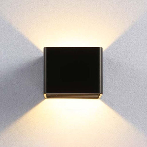 LumiBox - Firkantet LED Vegglampe | Modern Design i Svart, Hvit og Grønn for Soverom og Stue | Luvikno
