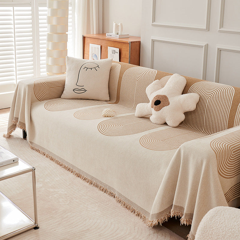 Dobbelsidig Chenille Sofa Dekke | Luvikno