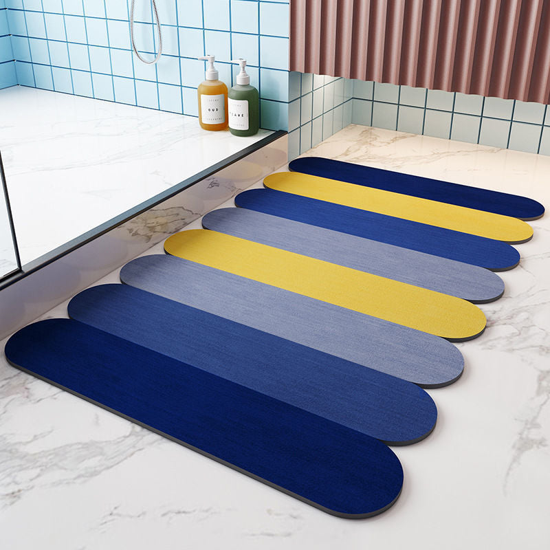 Non Slip Absorberende Stripete Gulvmatte, Hurtigtørkende Badbalconiteppe | Luvikno