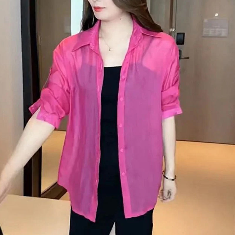 Sommerbluse laget av silke chiffon | luvikno
