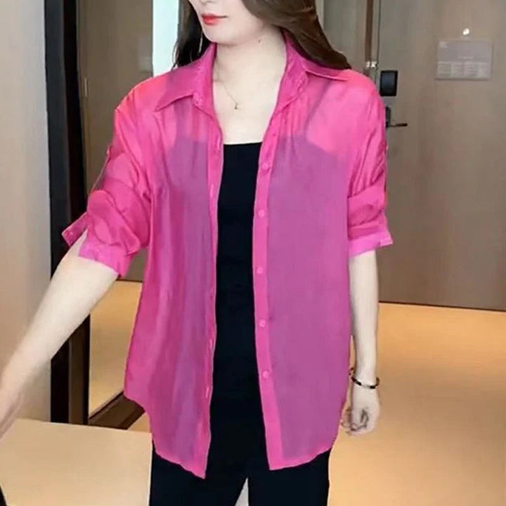 Sommerbluse laget av silke chiffon | luvikno