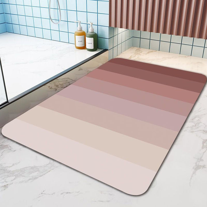 Non Slip Absorberende Stripete Gulvmatte, Hurtigtørkende Badbalconiteppe | Luvikno
