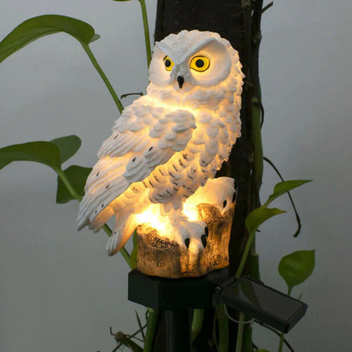 Solcel-drevet ugle hage lampe - OwlGlow | Luvikno