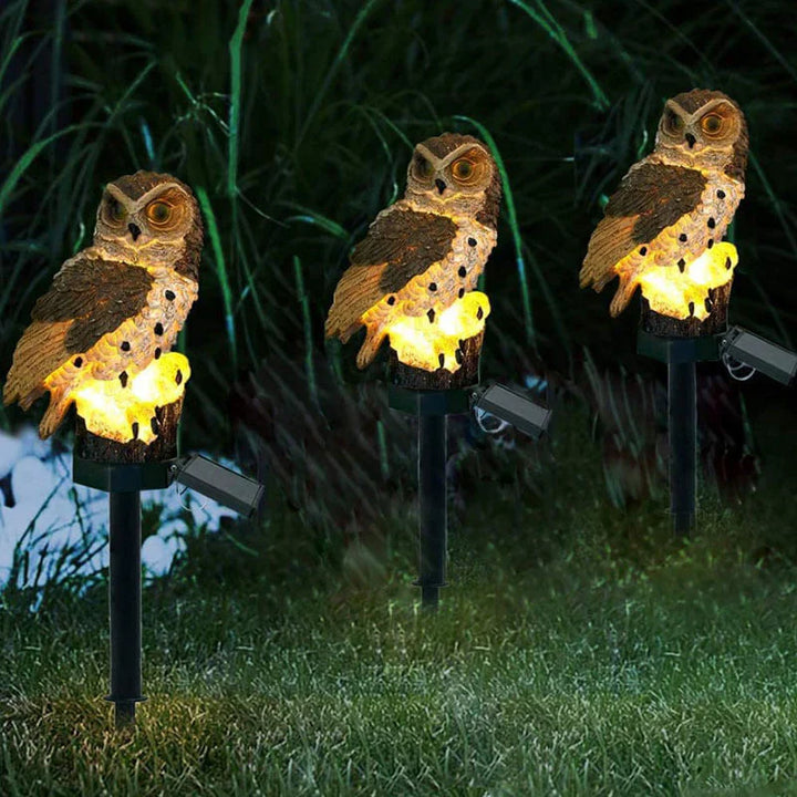 Solcel-drevet ugle hage lampe - OwlGlow | Luvikno