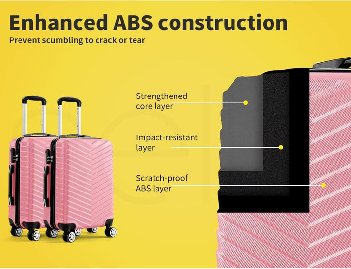 Hard Shell Carry-On Bagasje med Lås & Spinner Hjul – Rosemont | Luvikno