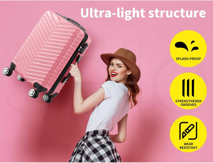 Hard Shell Carry-On Bagasje med Lås & Spinner Hjul – Rosemont | Luvikno