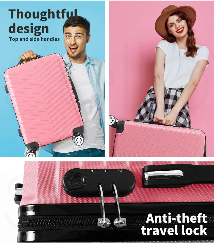Hard Shell Carry-On Bagasje med Lås & Spinner Hjul – Rosemont | Luvikno