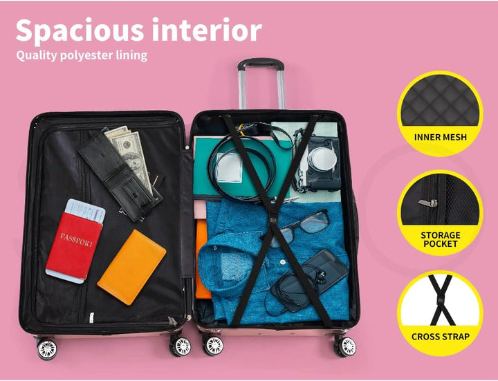 Hard Shell Carry-On Bagasje med Lås & Spinner Hjul – Rosemont | Luvikno
