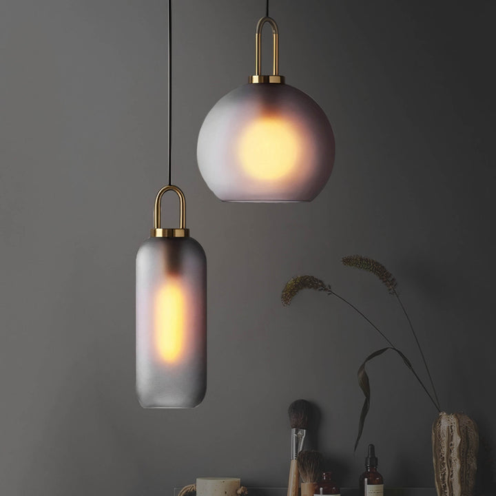 Røykfarget Glass Pendellampe – Industriell Taklampe for Kjøkken, Spisestue & Stue | Luvikno