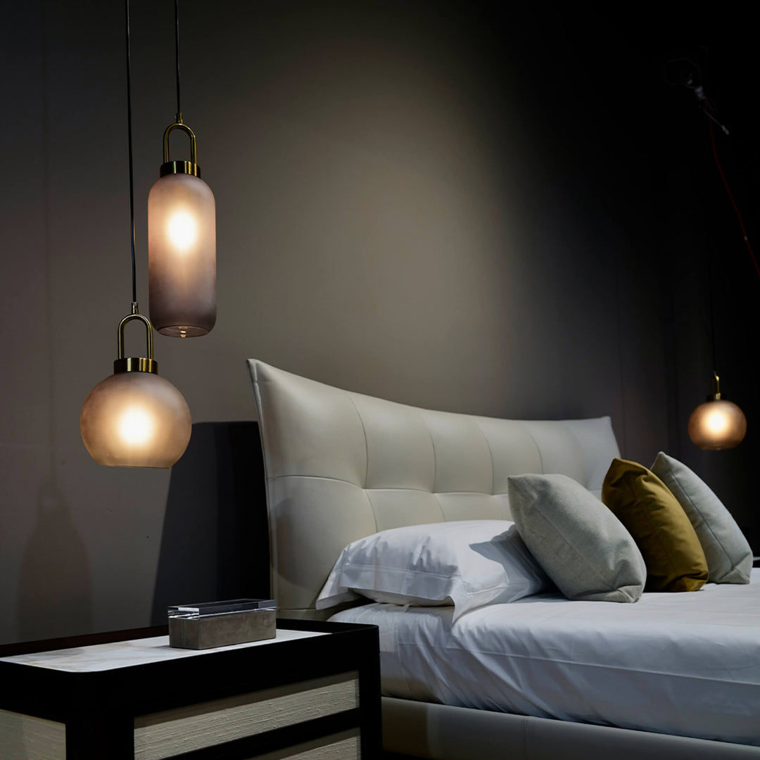 Røykfarget Glass Pendellampe – Industriell Taklampe for Kjøkken, Spisestue & Stue | Luvikno
