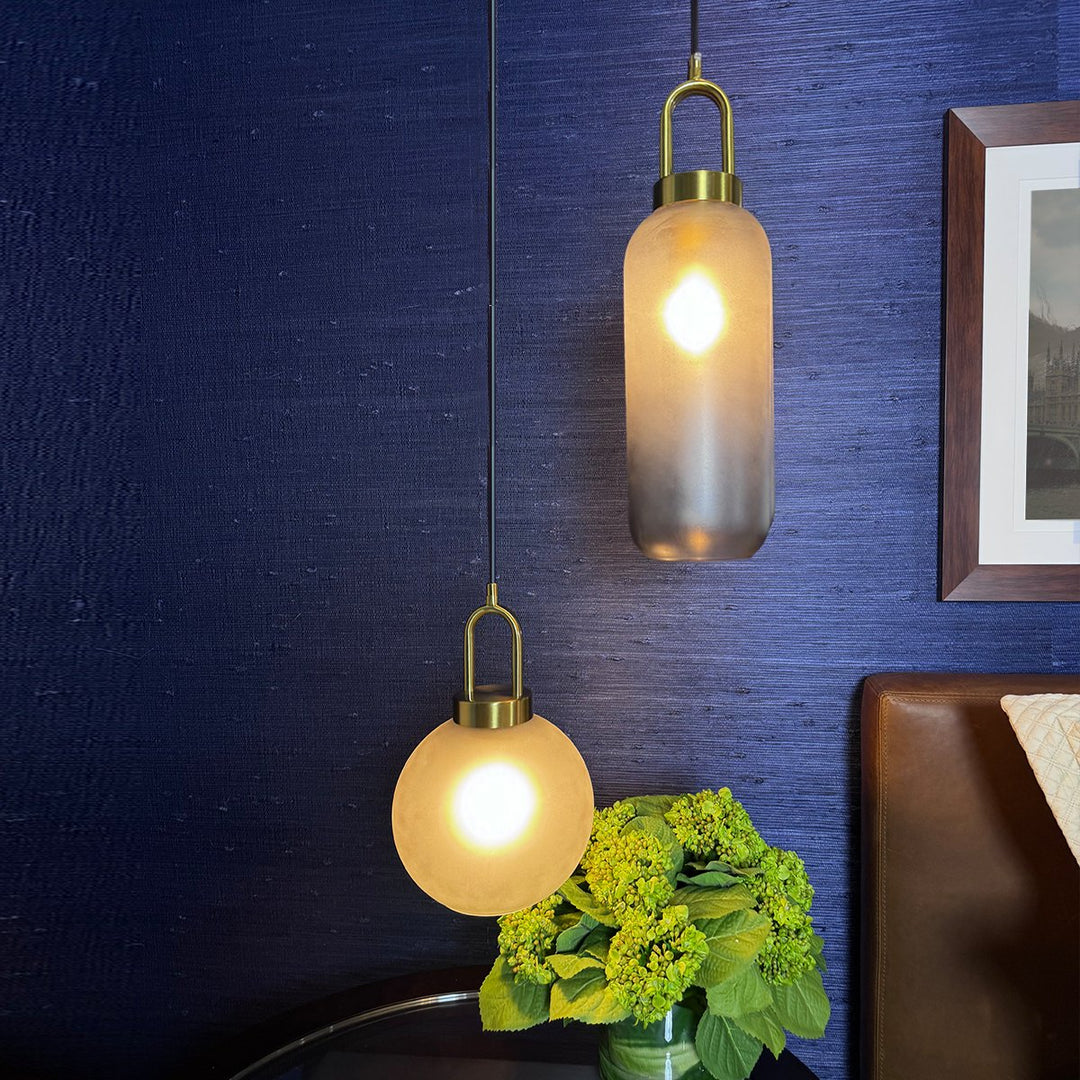 Røykfarget Glass Pendellampe – Industriell Taklampe for Kjøkken, Spisestue & Stue | Luvikno