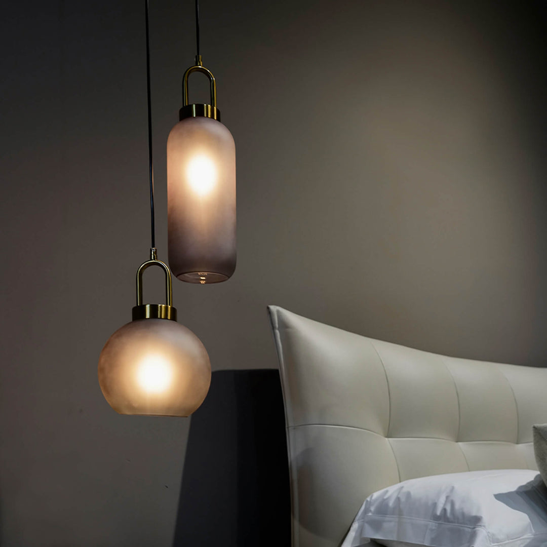 Røykfarget Glass Pendellampe – Industriell Taklampe for Kjøkken, Spisestue & Stue | Luvikno