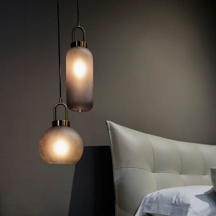 Røykfarget Glass Pendellampe – Industriell Taklampe for Kjøkken, Spisestue & Stue | Luvikno
