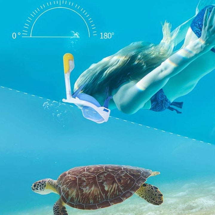 Snorkelmaske for barn og voksne med snorkel og 180-graders synlighet | Luvikno