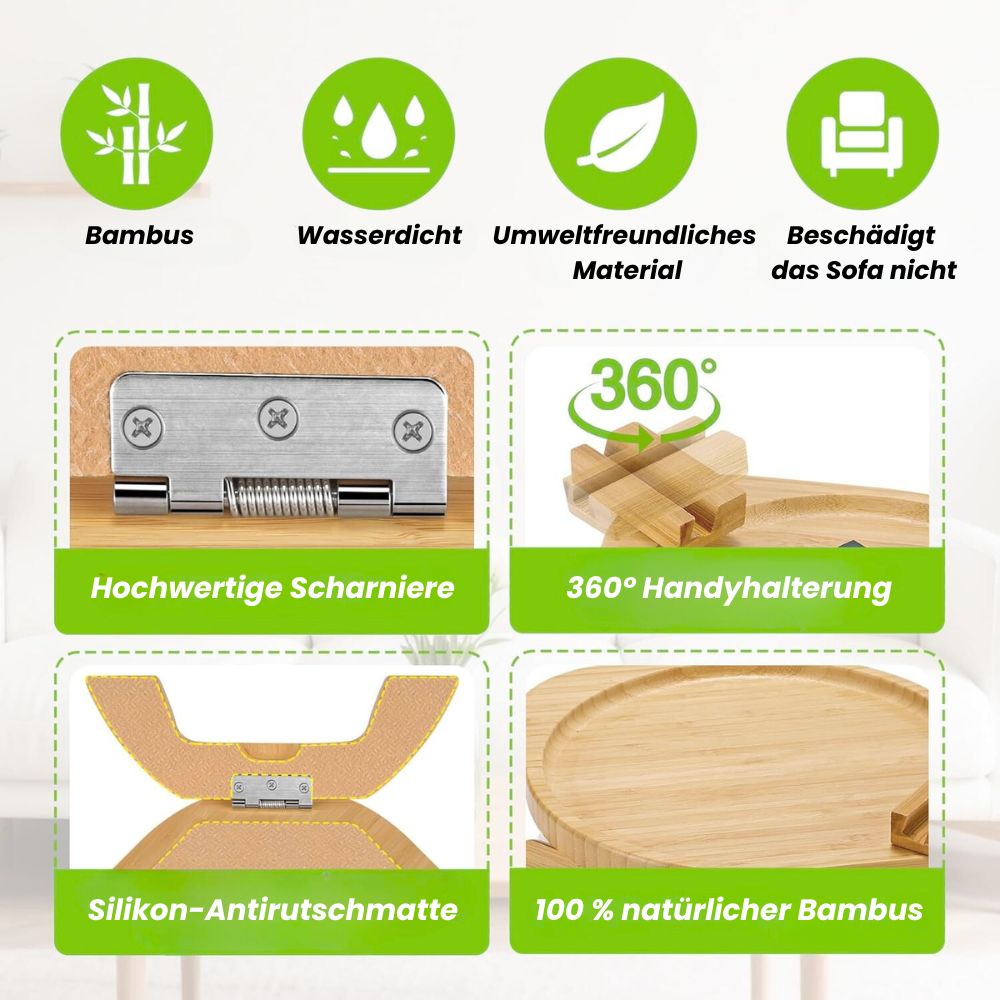 SofaNest Armlekkebord Tre Sofa Sidebord Med Telefonholder | Luvikno