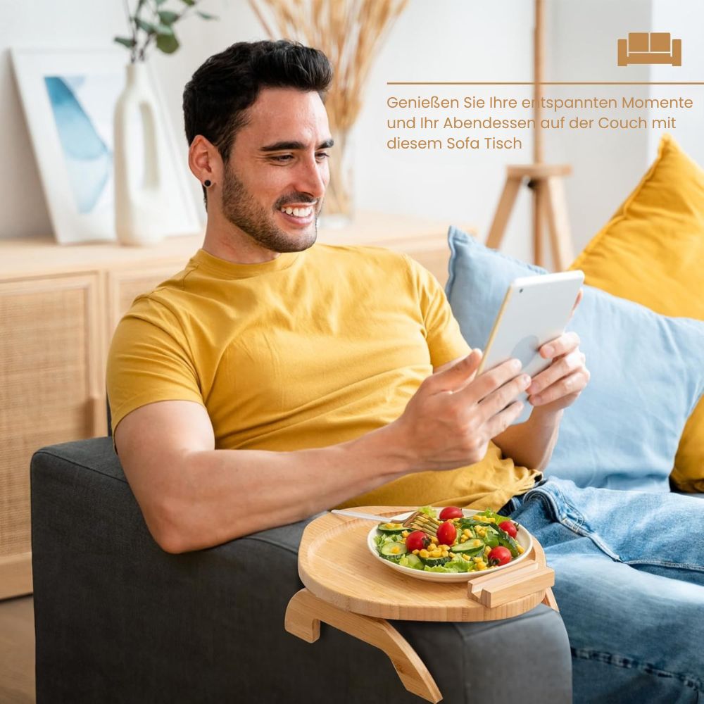 SofaNest Armlene Bord Tre Sofa Sidebord Med Telefonholder | Luvikno