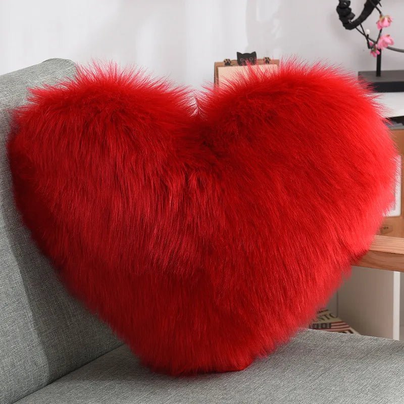 Myk hjerteformet fluffy sofa pute i myk polyester | Luvikno