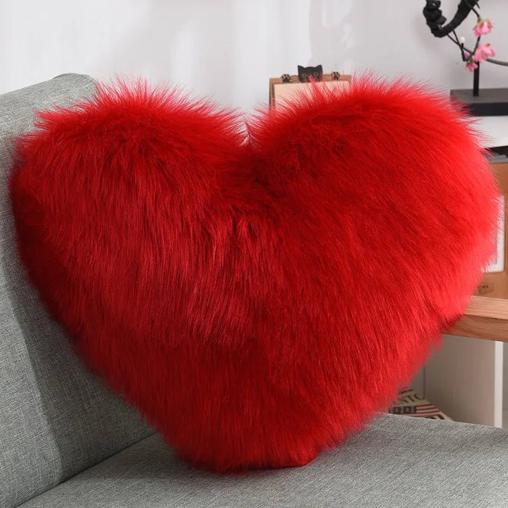 Myk hjerteformet fluffy sofa pute i myk polyester | Luvikno