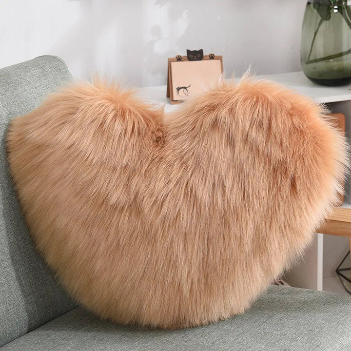 Myk hjerteformet fluffy sofa pute i myk polyester | Luvikno