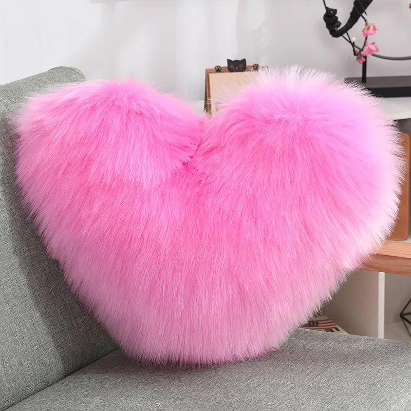 Myk hjerteformet fluffy sofa pute i myk polyester | Luvikno