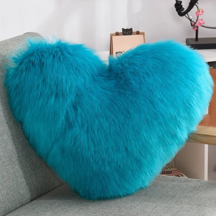 Myk hjerteformet fluffy sofa pute i myk polyester | Luvikno