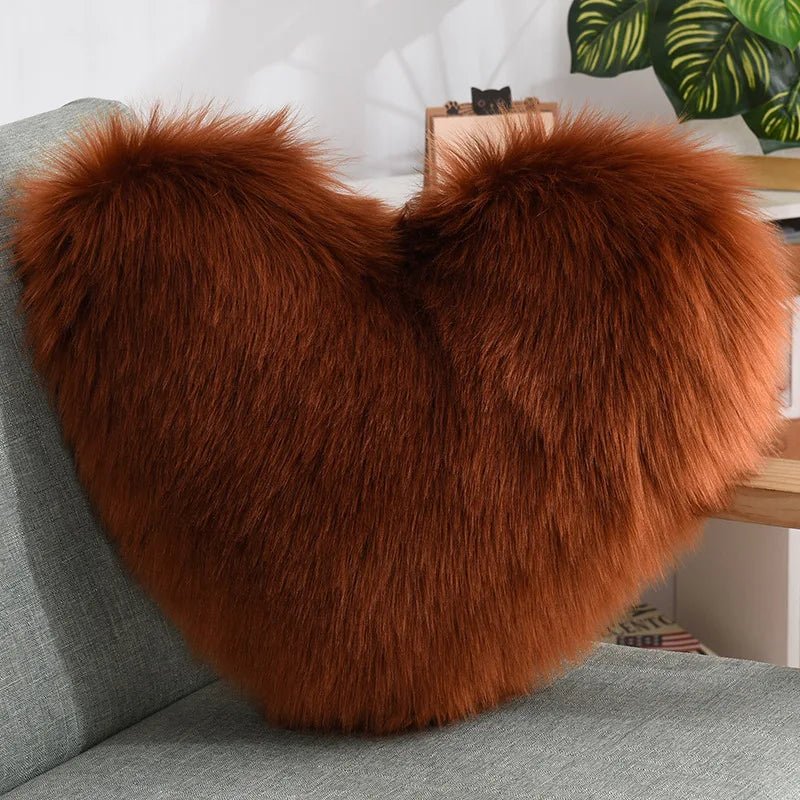 Myk hjerteformet fluffy sofa pute i myk polyester | Luvikno