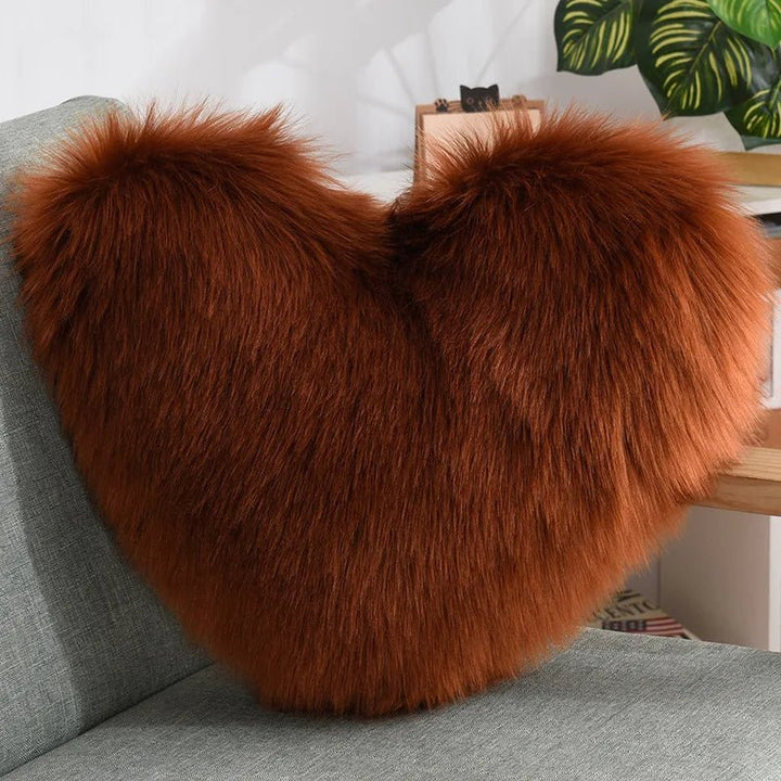 Myk hjerteformet fluffy sofa pute i myk polyester | Luvikno