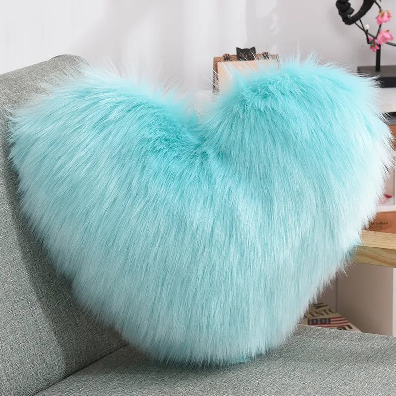 Myk hjerteformet fluffy sofa pute i myk polyester | Luvikno