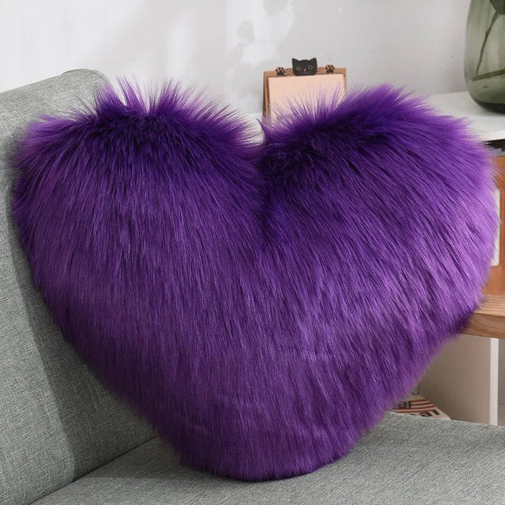 Myk hjerteformet fluffy sofa pute i myk polyester | Luvikno