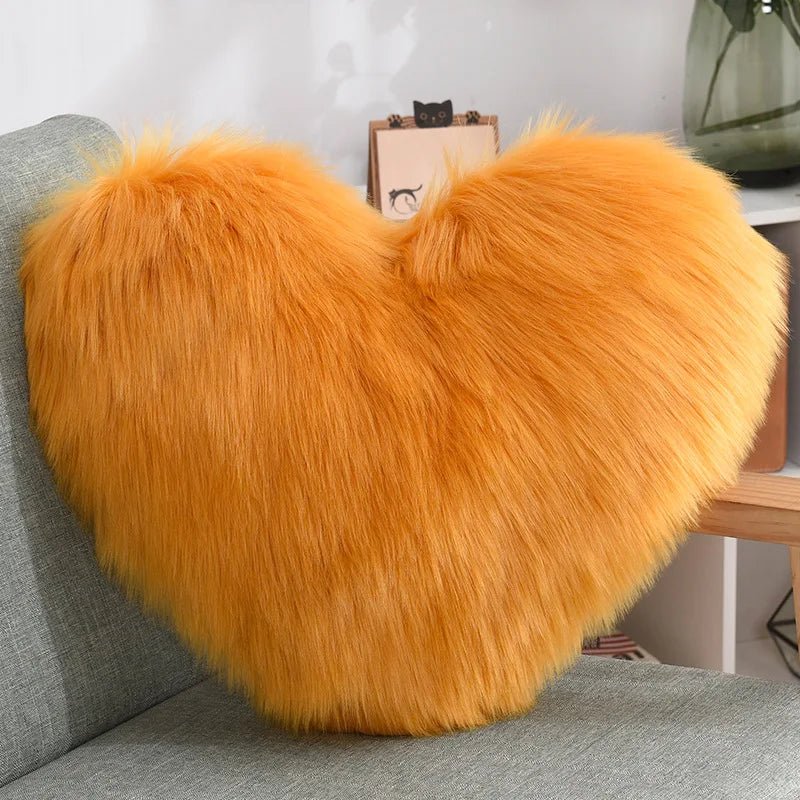 Myk hjerteformet fluffy sofa pute i myk polyester | Luvikno