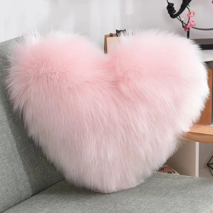 Myk hjerteformet fluffy sofa pute i myk polyester | Luvikno