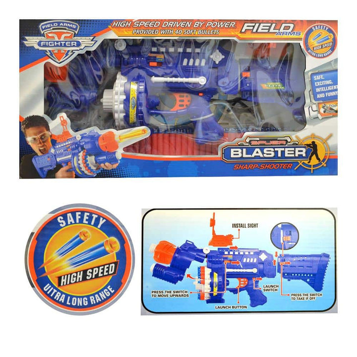 Fuldautomatisk myk kulepistol inkl. 40 piler/darter | Luvikno