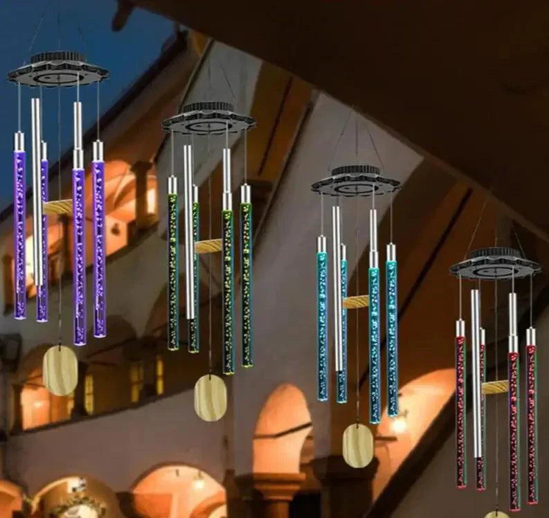 Harmony - Fargerik Hage Vindklokke med Lys og Lyd Luvikno
