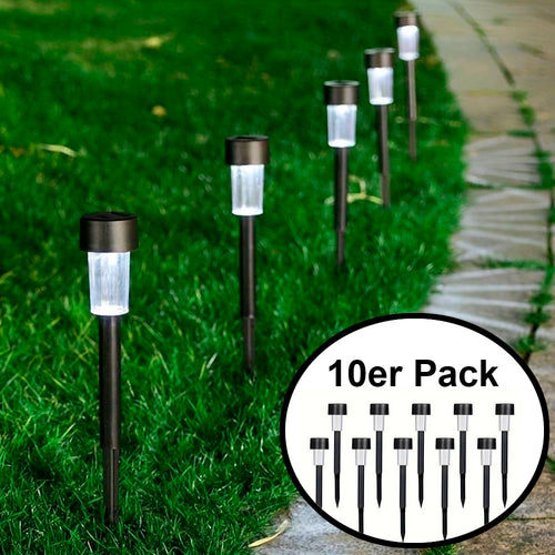 LED solcellelamper på pigger - Svart 10 stk. | Luvikno