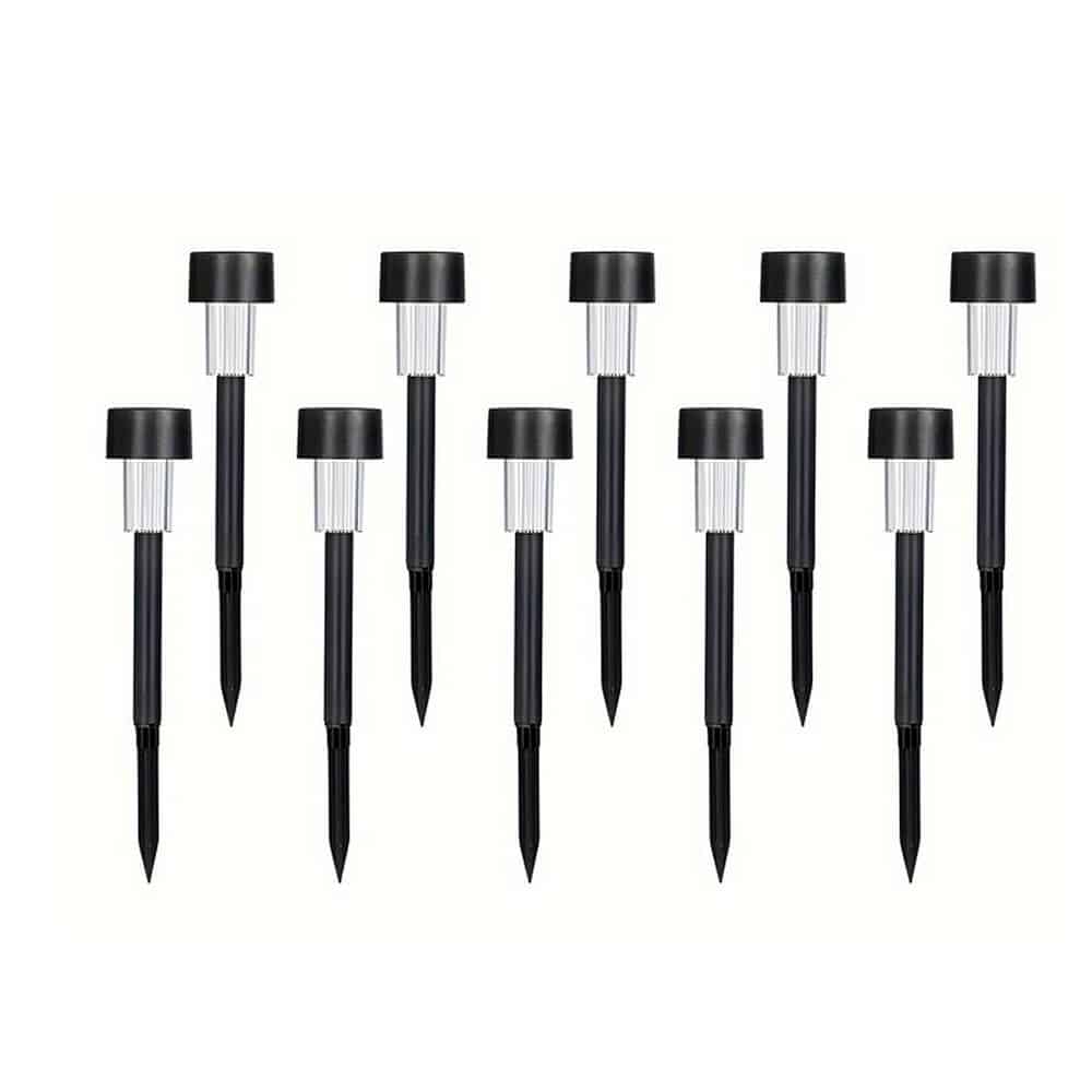 LED solcellelamper på pigger - Svart 10 stk. | Luvikno