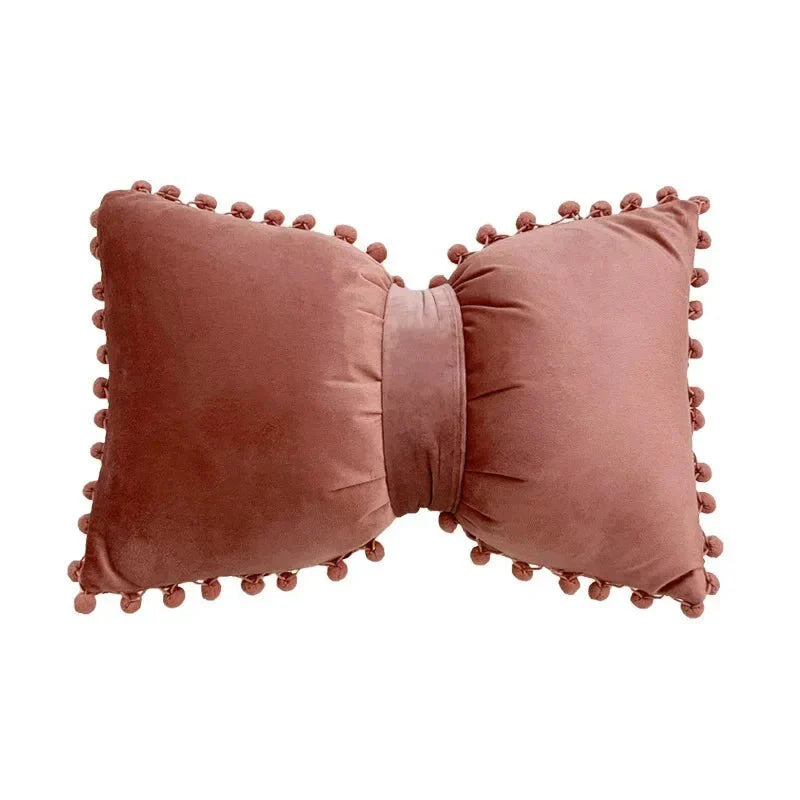 Solid Candy Colour Tasseled Cushion Cover Velvet 50x30cm | Luvikno
