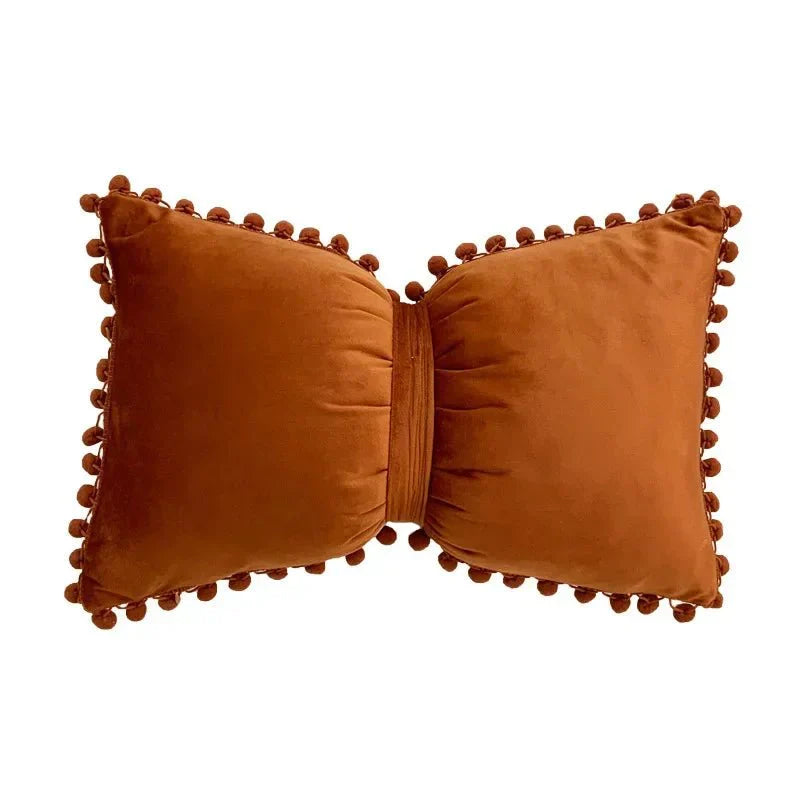 Solid Candy Colour Tasseled Cushion Cover Velvet 50x30cm | Luvikno