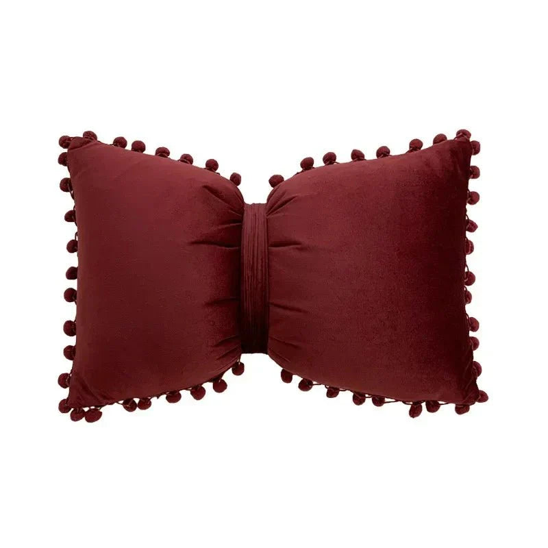 Solid Candy Colour Tasseled Cushion Cover Velvet 50x30cm | Luvikno