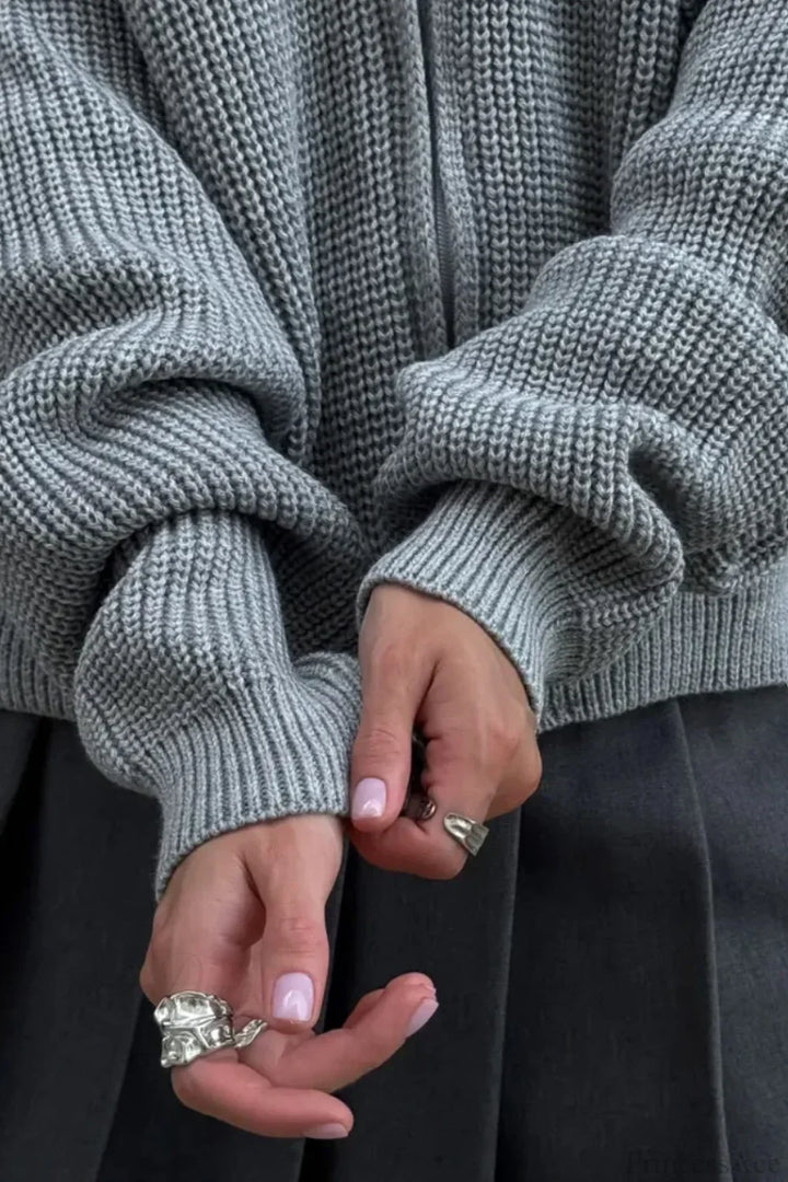 Luvik | Enkel Glidelås Strikket Cardigan Lette Loimaa Genserjakke